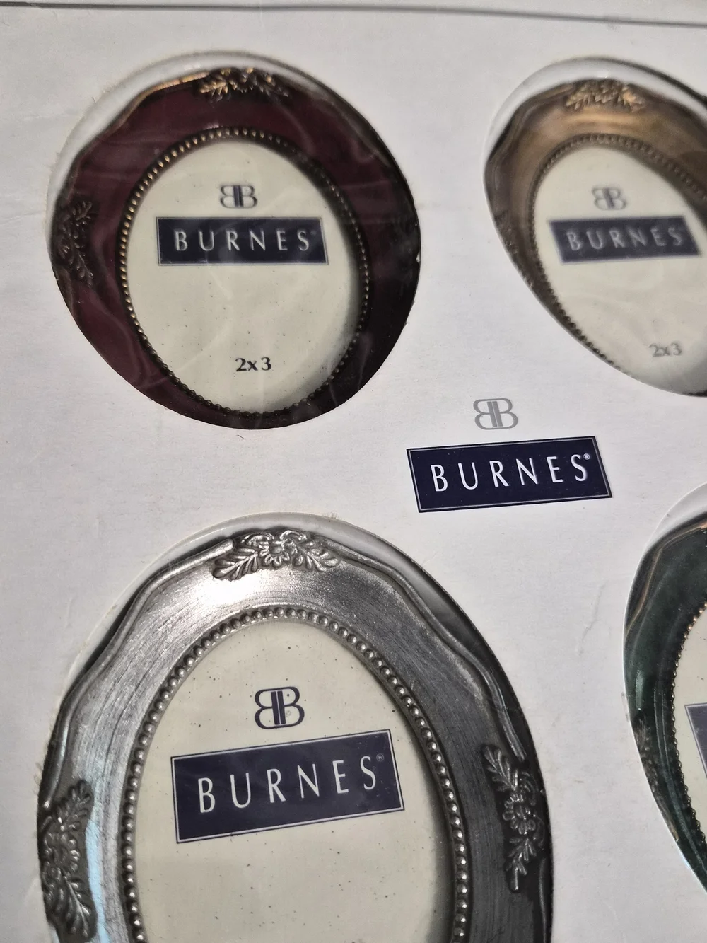 2x3 Oval Metal Photo Frame Set - Mixed Metallic Colors